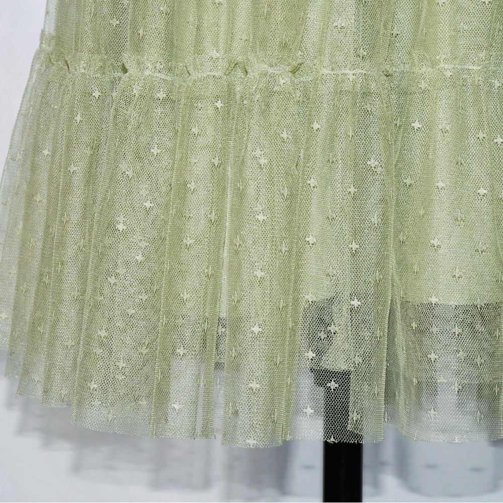 Tulle Midi Dress Short Sleeve V-neckline - Picture 5 of 5